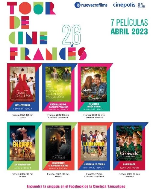 Tour de Cine Francés llega a cineteca del Centro Cultural Tamaulipas